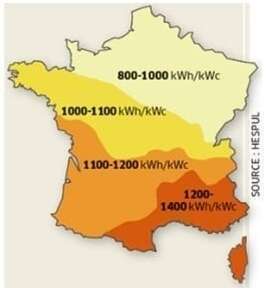 Graphique de production electrique moyenne d'un panneau solaire avec tracker